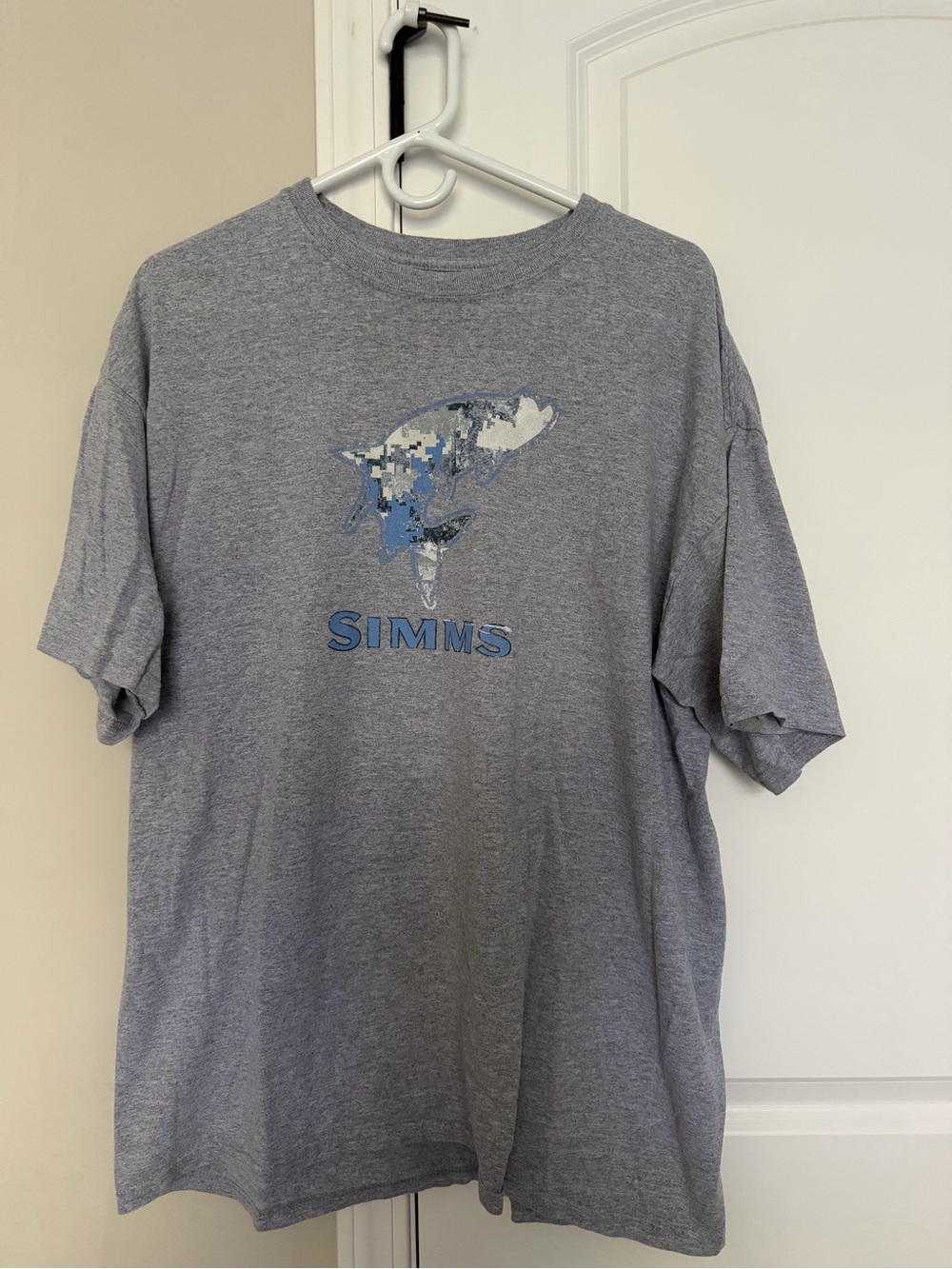 Simms Men's Grey Graphic Logo T-Shirt- XL